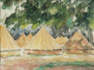 karol molnár vojenské stany akvarel